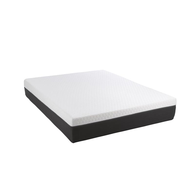 Pemberly Row Modern Fabric/Metal King Mattress & 2 Adjustable Bed in White