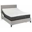 Pemberly Row Modern Fabric/Metal King Mattress & 2 Adjustable Bed in White