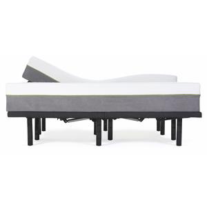Pemberly Row 76&quot King Split Mattress and Model G Bed Base in White