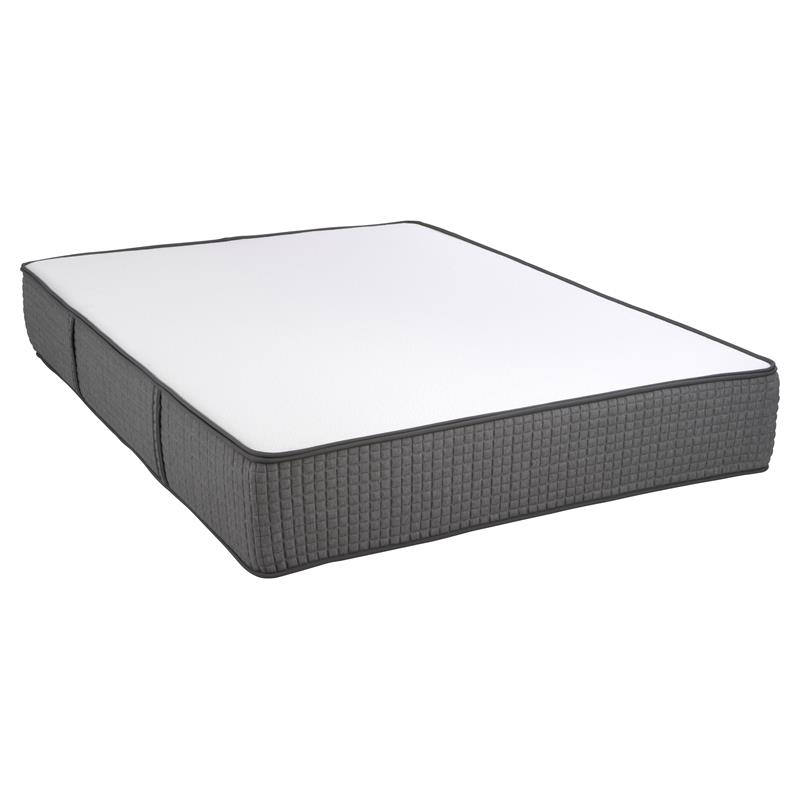 Pemberly Row Firm Flippable Cal King Memory Foam Mattress in White
