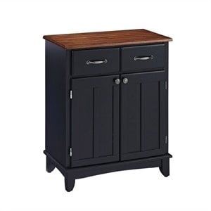 pemberly row wooden buffet server in black and cherry