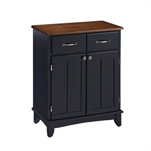 pemberly row wooden buffet server in black and cottage oak