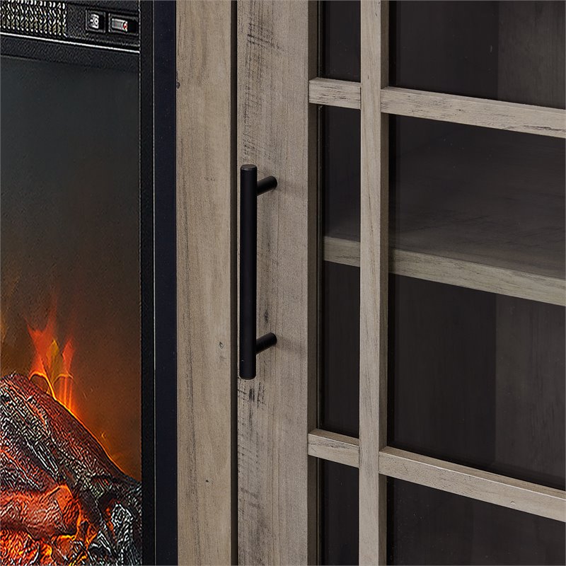 Pemberly Row Transitional Wood Fireplace TV Stand for TVs up to 58