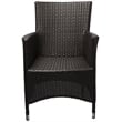 Pemberly Row Patio Dining Arm Chair in Espresso and Beige