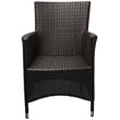 Pemberly Row  Patio Dining Arm Chair in Espresso and Mocha