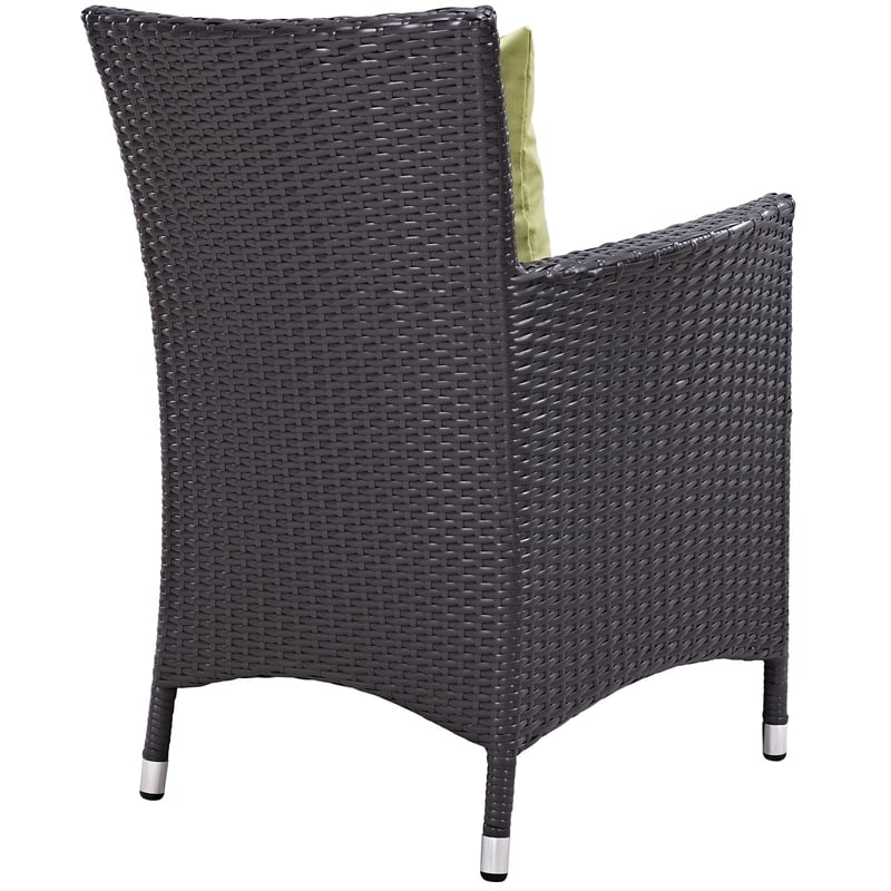 Pemberly Row  Patio Dining Arm Chair in Espresso and Peridot