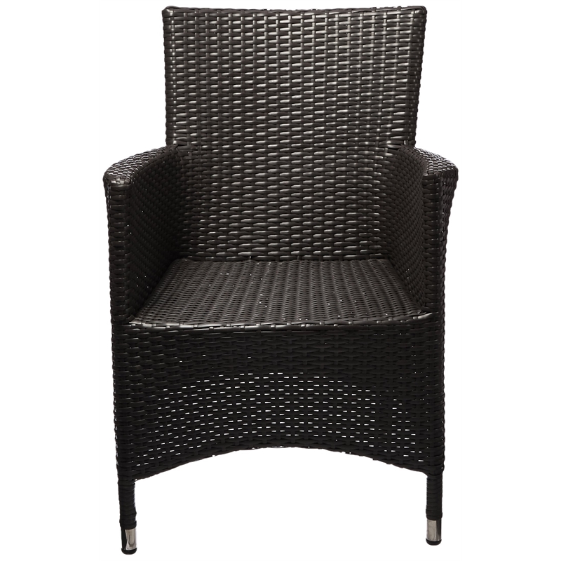 Pemberly Row  Patio Dining Chair in Espresso and White (Set of 2)