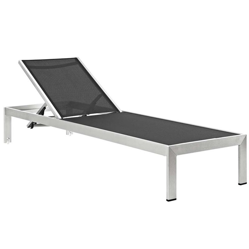 Pemberly Row 3-Piece Modern Aluminum Patio Chaise Lounge Set in Turquoise