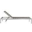 Pemberly Row Modern Aluminum Outdoor Chaise Lounge in Gray/Silver