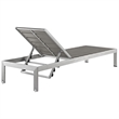Pemberly Row Modern Aluminum Outdoor Chaise Lounge in Gray/Silver