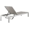 Pemberly Row Modern Aluminum Outdoor Chaise Lounge in Gray/Silver/Brown