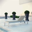 Pemberly Row Modern Aluminum Outdoor Chaise Lounge in Gray/Silver/Brown