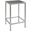 Pemberly Row Modern Aluminum Outdoor Bar Table in Silver/Gray