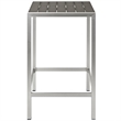 Pemberly Row Modern Aluminum Outdoor Bar Table in Silver/Gray