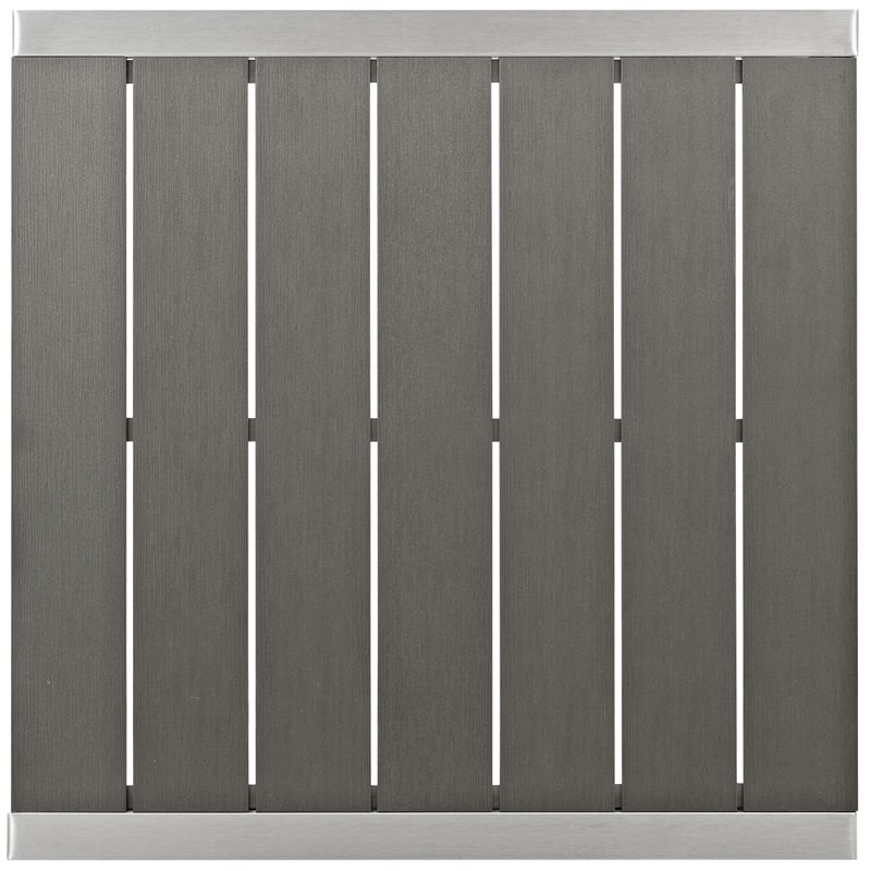 Pemberly Row Modern Aluminum Outdoor Bar Table in Silver/Gray