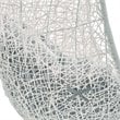 Pemberly Row Modern Metal Outdoor Swing Chair with Stand in White/Gray