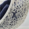 Pemberly Row Modern Metal Outdoor Swing Chair with Stand in White/Navy