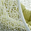 Pemberly Row Modern Metal Outdoor Swing Chair with Stand in White/Peridot
