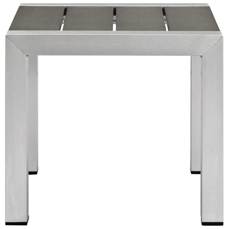 Pemberly Row 2-Piece Modern Aluminum Outdoor Set in White/Silver