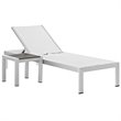 Pemberly Row 2-Piece Modern Aluminum Outdoor Set in White/Silver