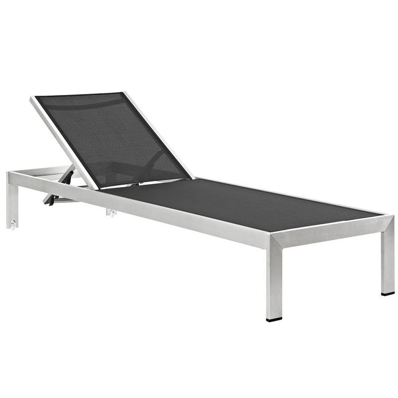 Pemberly Row 3-Piece Modern Aluminum Outdoor Set in Black/Silver