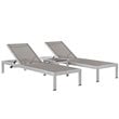 Pemberly Row 3-Piece Modern Aluminum Outdoor Set in Gray/Silver