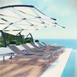 Pemberly Row Modern Aluminum Patio Chaise in Gray/Silver (Set of 6)