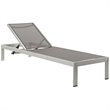 Pemberly Row Modern Aluminum Patio Chaise in Gray/Silver (Set of 6)