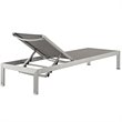 Pemberly Row Modern Aluminum Patio Chaise in Gray/Silver (Set of 6)