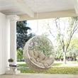 Pemberly Row Modern Metal Outdoor Swing Chair without Stand in White/Beige