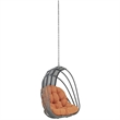 Pemberly Row Modern Aluminum Outdoor Swing Chair without Stand in Gray/Orange