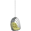 Pemberly Row Modern Aluminum Outdoor Swing Chair without Stand in Gray/Peridot