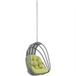 Pemberly Row Modern Aluminum Outdoor Swing Chair without Stand in Gray/Peridot