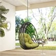 Pemberly Row Modern Aluminum Outdoor Swing Chair without Stand in Gray/Peridot