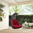 Pemberly Row Modern Aluminum Outdoor Swing Chair without Stand in Gray/Red