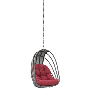 pemberly row  outdoor patio swing chair without stand in red