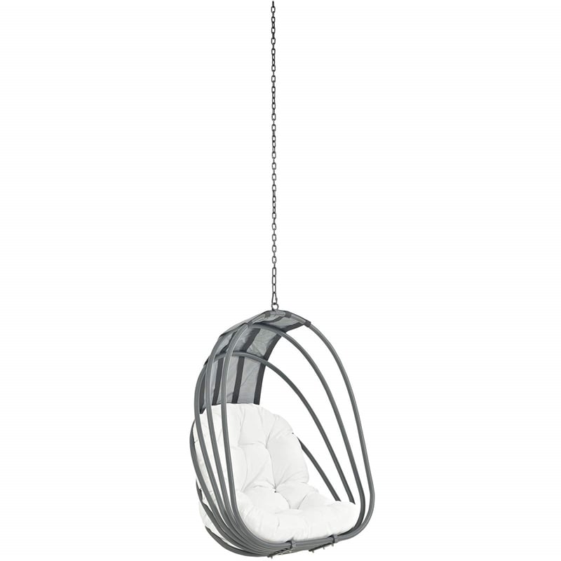 Pemberly Row  Outdoor Patio Swing Chair Without Stand in White