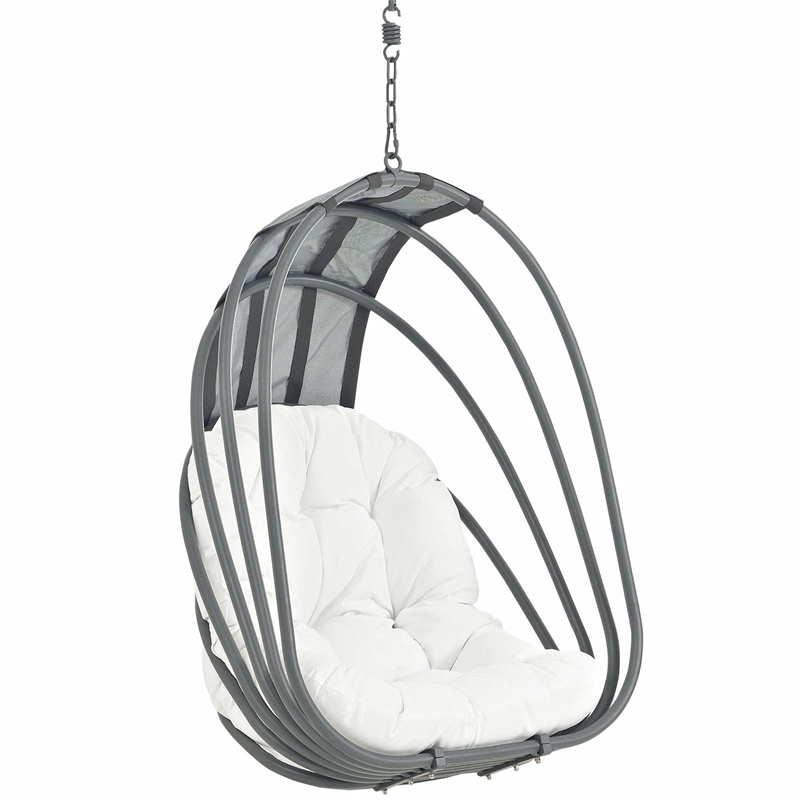 Pemberly Row  Outdoor Patio Swing Chair Without Stand in White