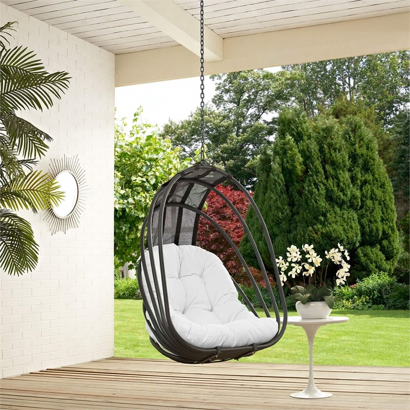 Pemberly Row  Outdoor Patio Swing Chair Without Stand in White