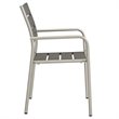 Pemberly Row  Patio Dining Arm Chair in Silver and Gray (Set of 2)