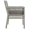 Pemberly Row  Patio Dining Arm Chair in Gray and Navy