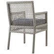 Pemberly Row  Patio Dining Arm Chair in Gray and Navy