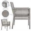 Pemberly Row  Patio Dining Arm Chair in Gray and White
