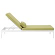 Pemberly Row  Patio Chaise Lounge in White and Peridot