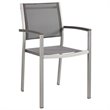 Pemberley Row Aluminum Silver Patio Dining Chair Rectangular Breathable Textilene Mesh 35