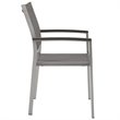Pemberley Row Aluminum Silver Patio Dining Chair Rectangular Breathable Textilene Mesh 35