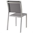 Pemberly Row Modern Aluminum Patio Dining Side Chair in Silver (Set of 2)