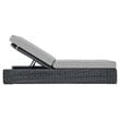 Pemberly Row  Patio Chaise Lounge in Canvas Gray and Chocolate