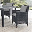 Pemberly Row  Patio Dining Arm Chair in Canvas and Gray