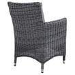 Pemberly Row  Patio Dining Arm Chair in Canvas and Gray
